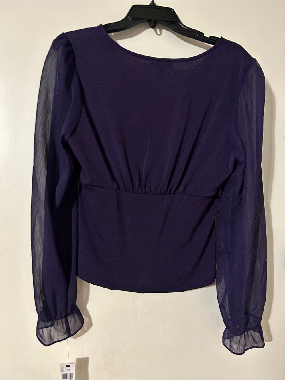 Brannan Deep Plum V-Neck Ruched Blouse - Picture 4 of 4